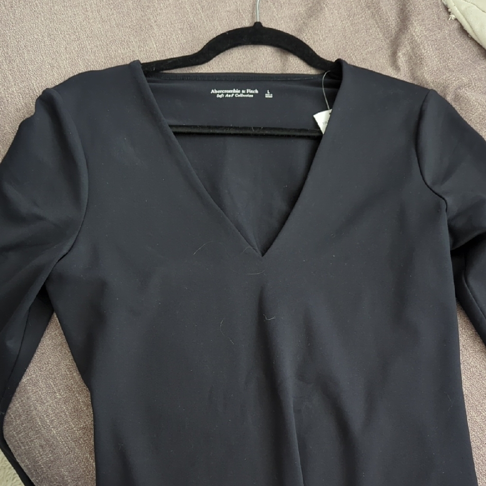 Abercrombie & Fitch Black Long Sleeve Fitted Bodysuit